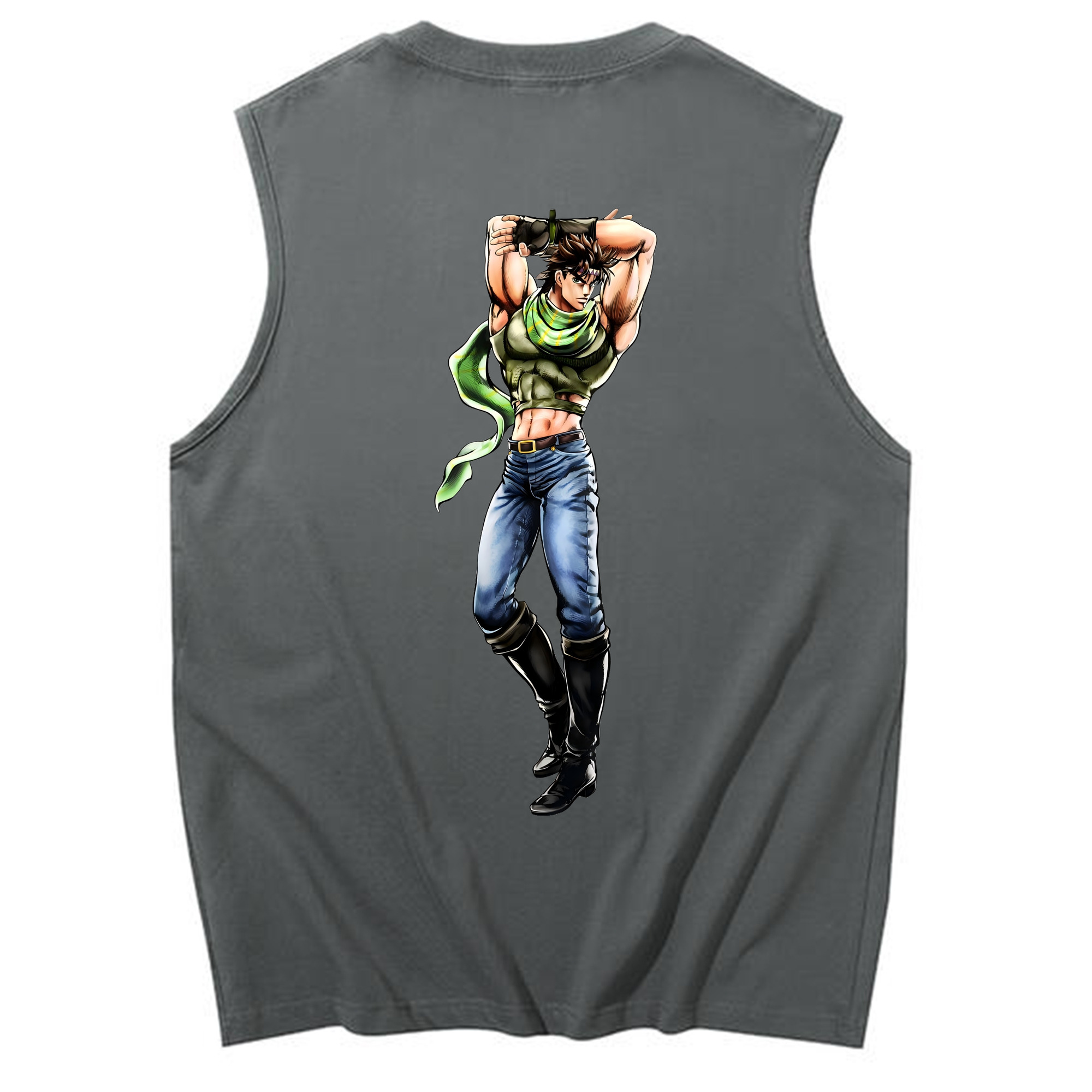 （画像用） ジョジョの奇妙な冒険 ジョセフ?ジョースター JoJo's Bizarre Adventure Joseph Joestar コットン100％タンクトップ（背面プリント）